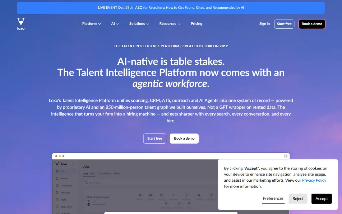 Loxo homepage