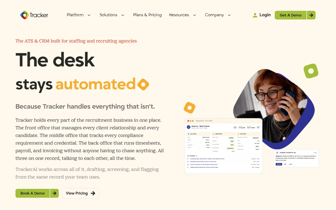 Tracker homepage