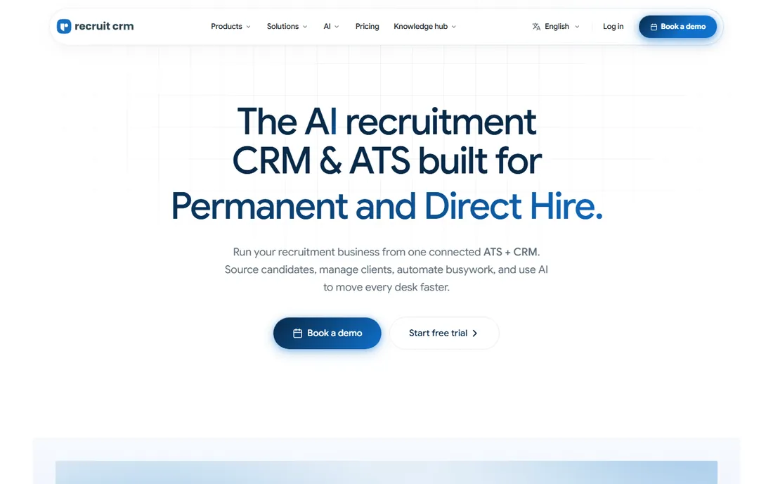 Recruit CRM homepage