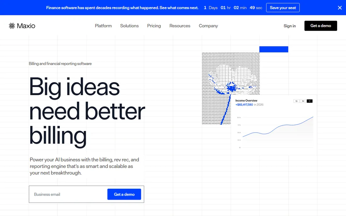 Maxio homepage