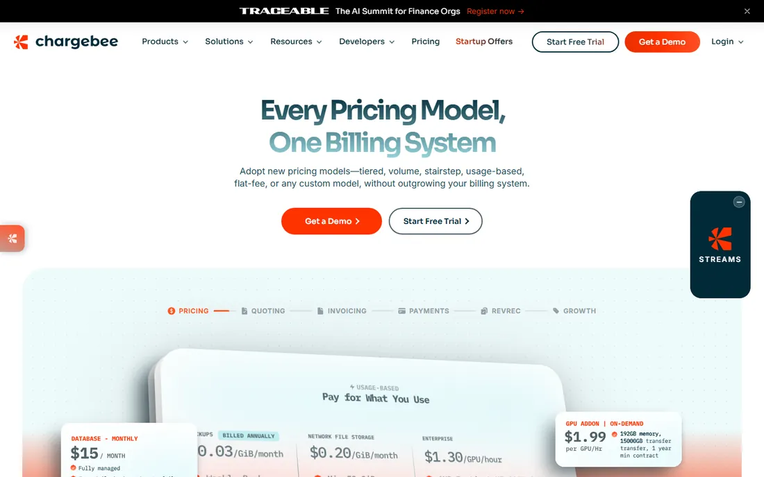 Chargebee homepage