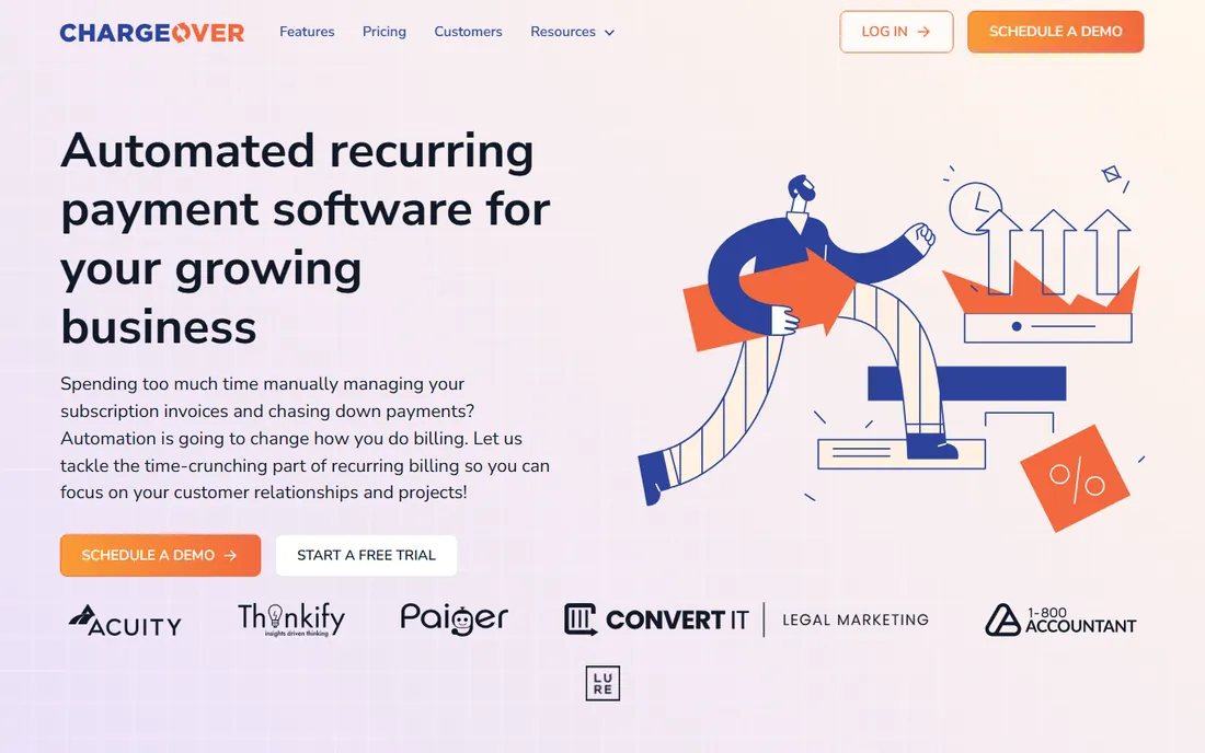 ChargeOver homepage