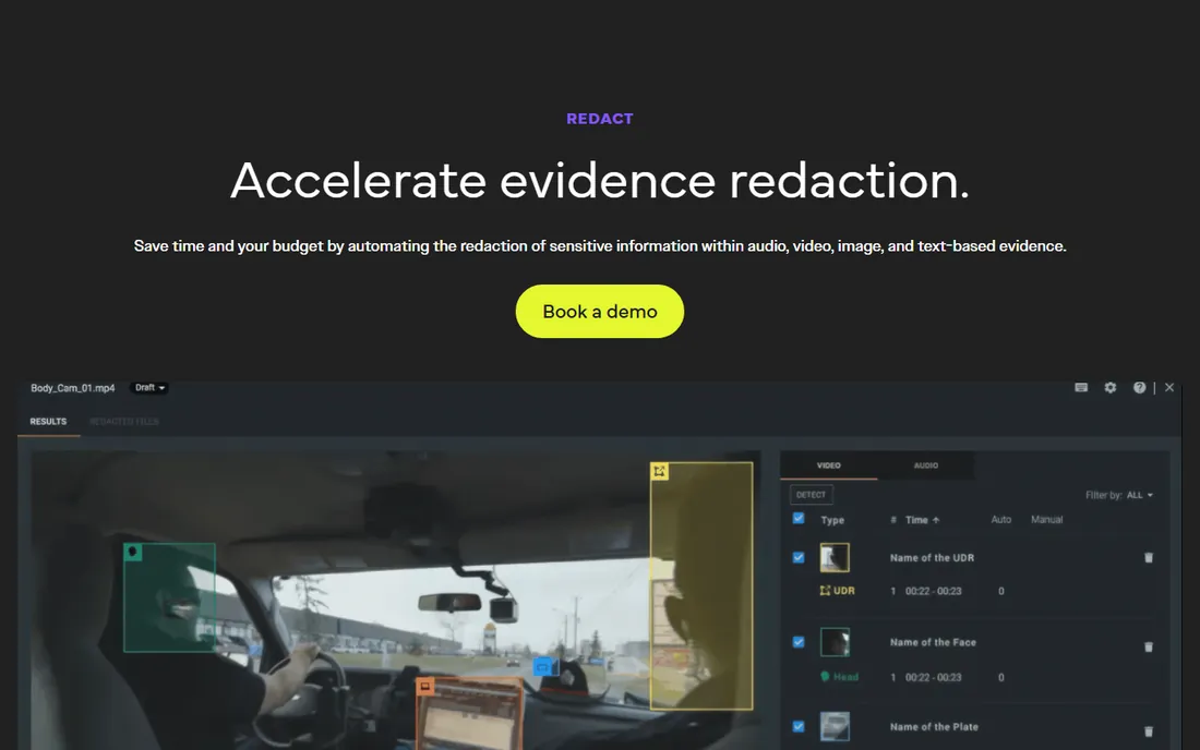 Veritone Redact homepage