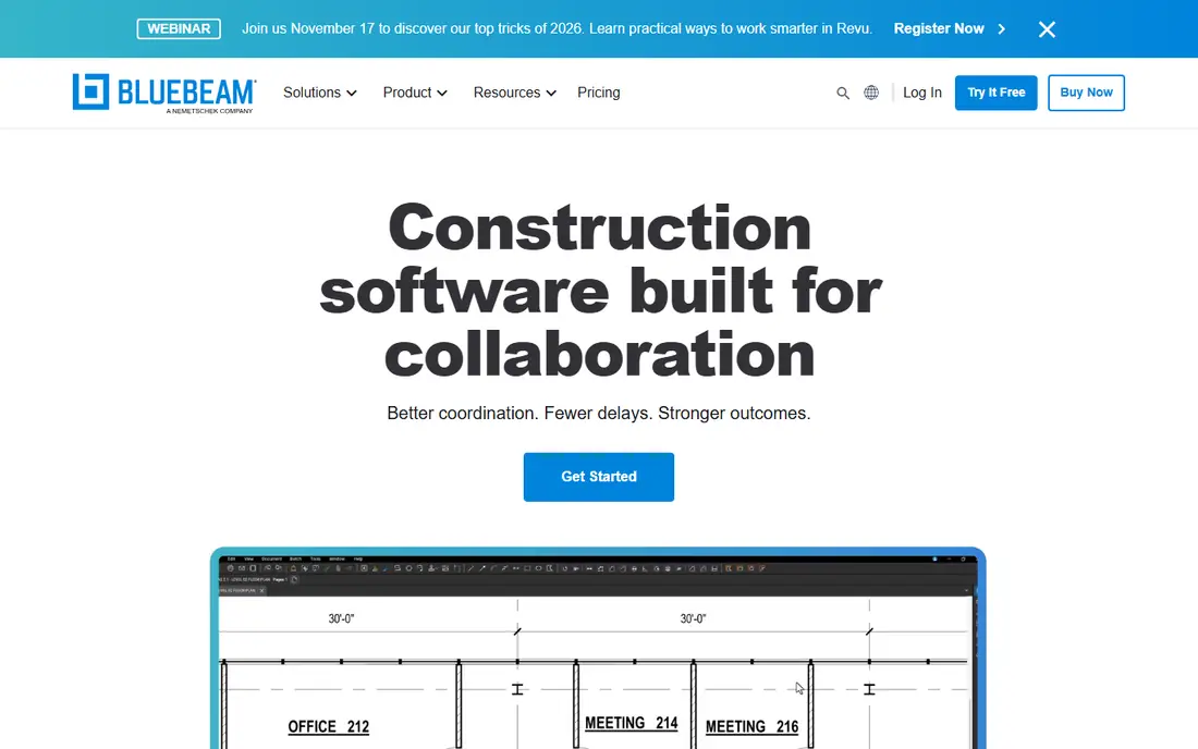 Bluebeam Revu homepage