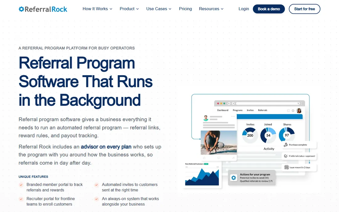 Referral Rock homepage