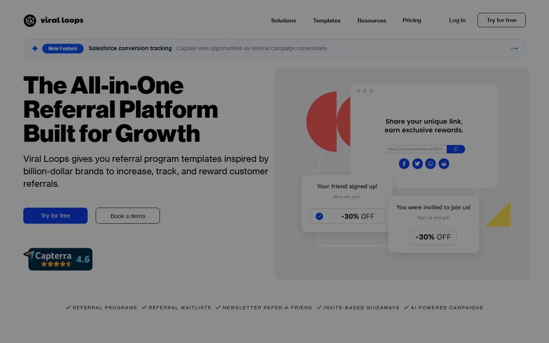 Viral Loops homepage