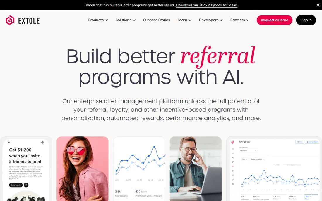 Extole homepage