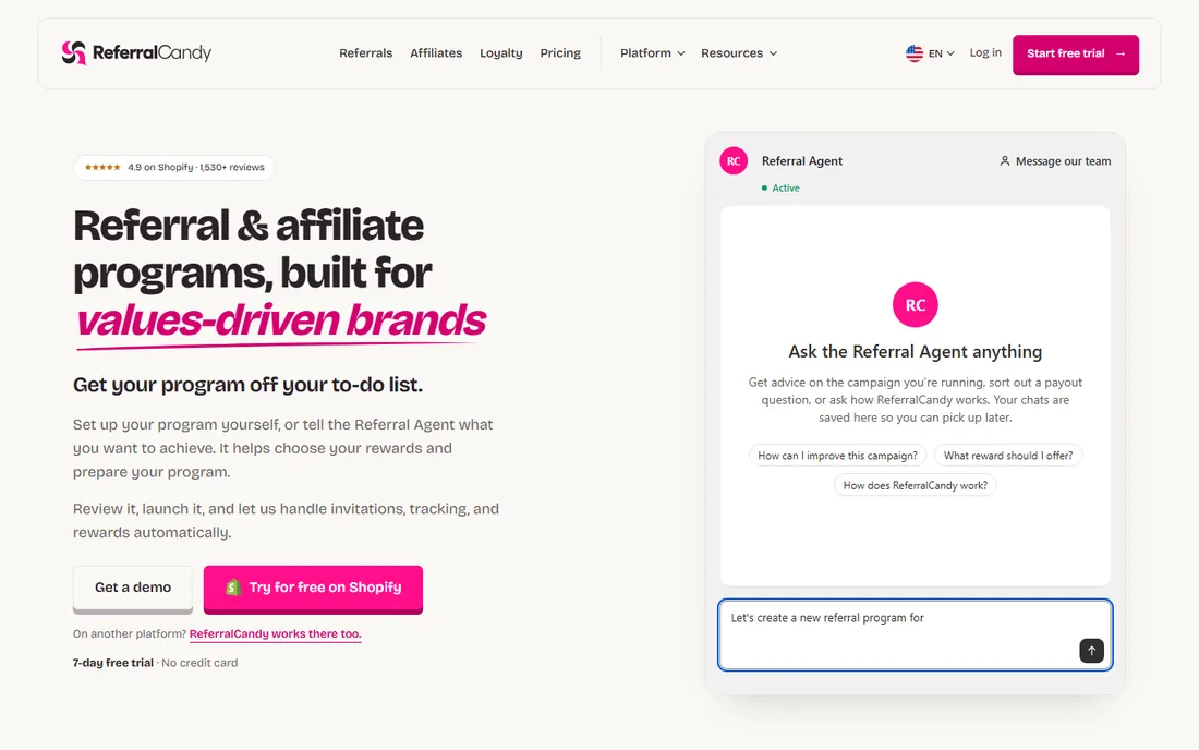 ReferralCandy homepage