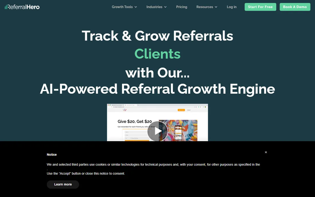 ReferralHero homepage
