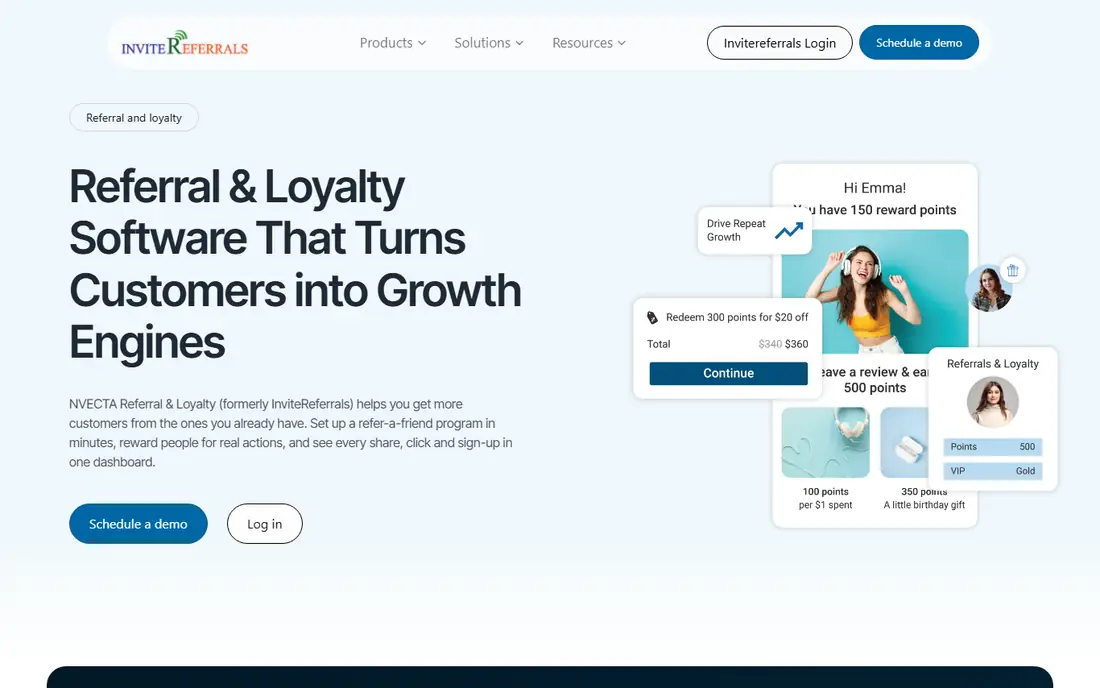 InviteReferrals homepage