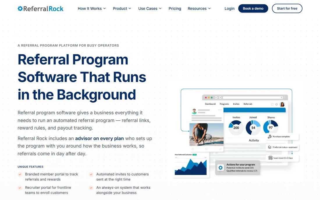 Referral Rock homepage
