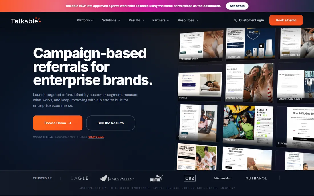 Talkable homepage