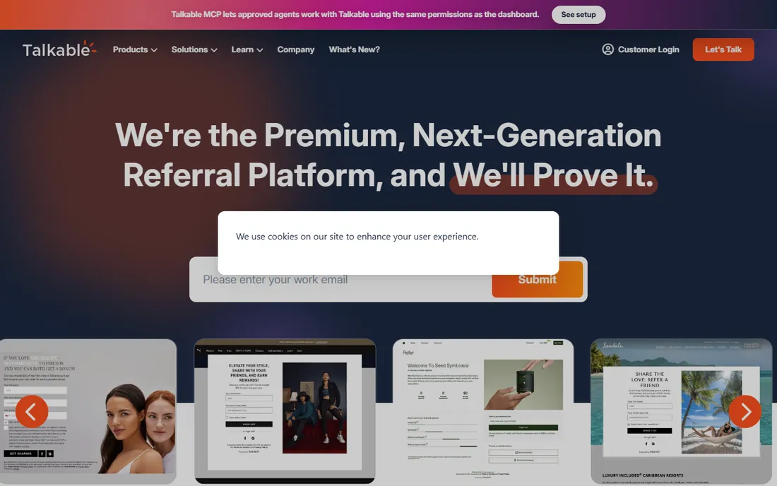 Talkable homepage