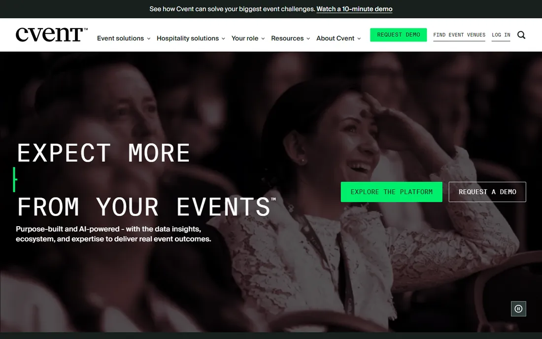 Cvent homepage