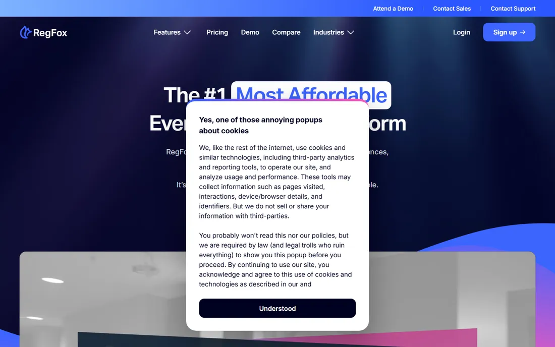 RegFox homepage