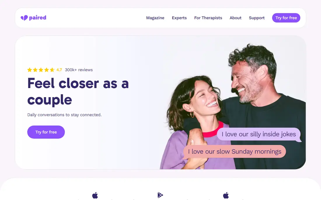 Paired homepage