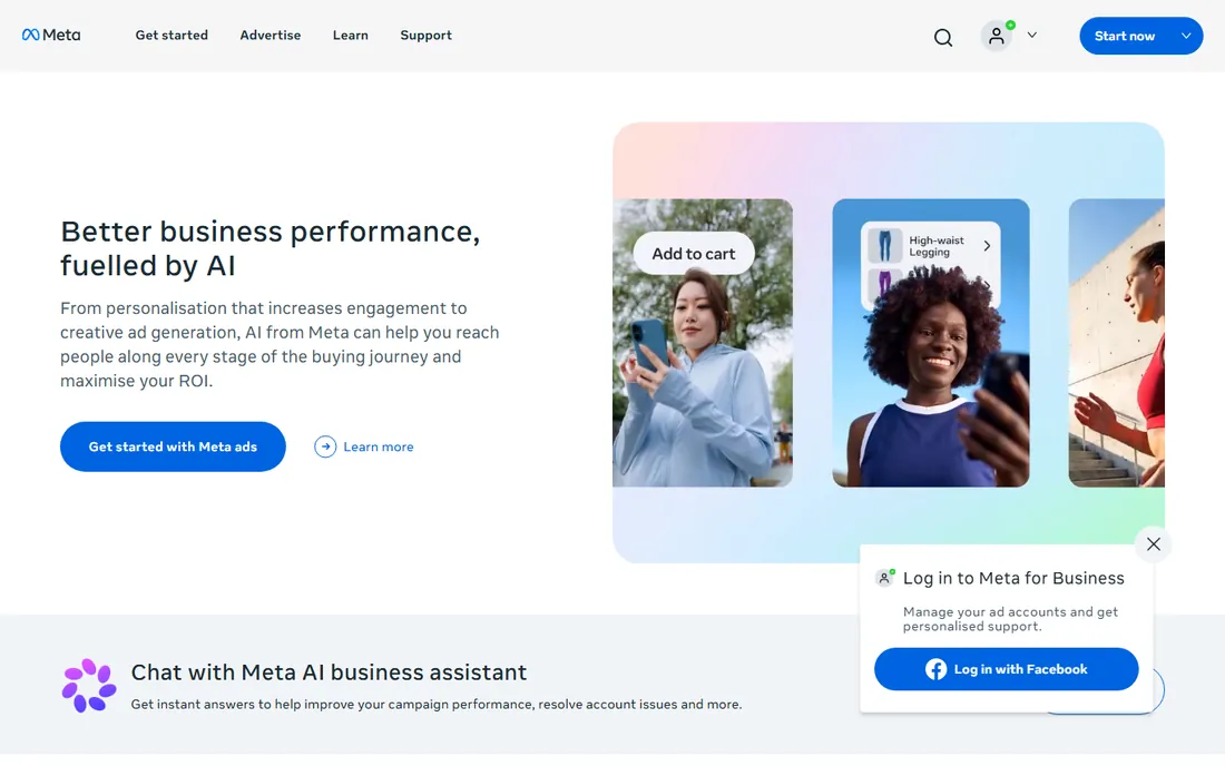 Meta Ads homepage