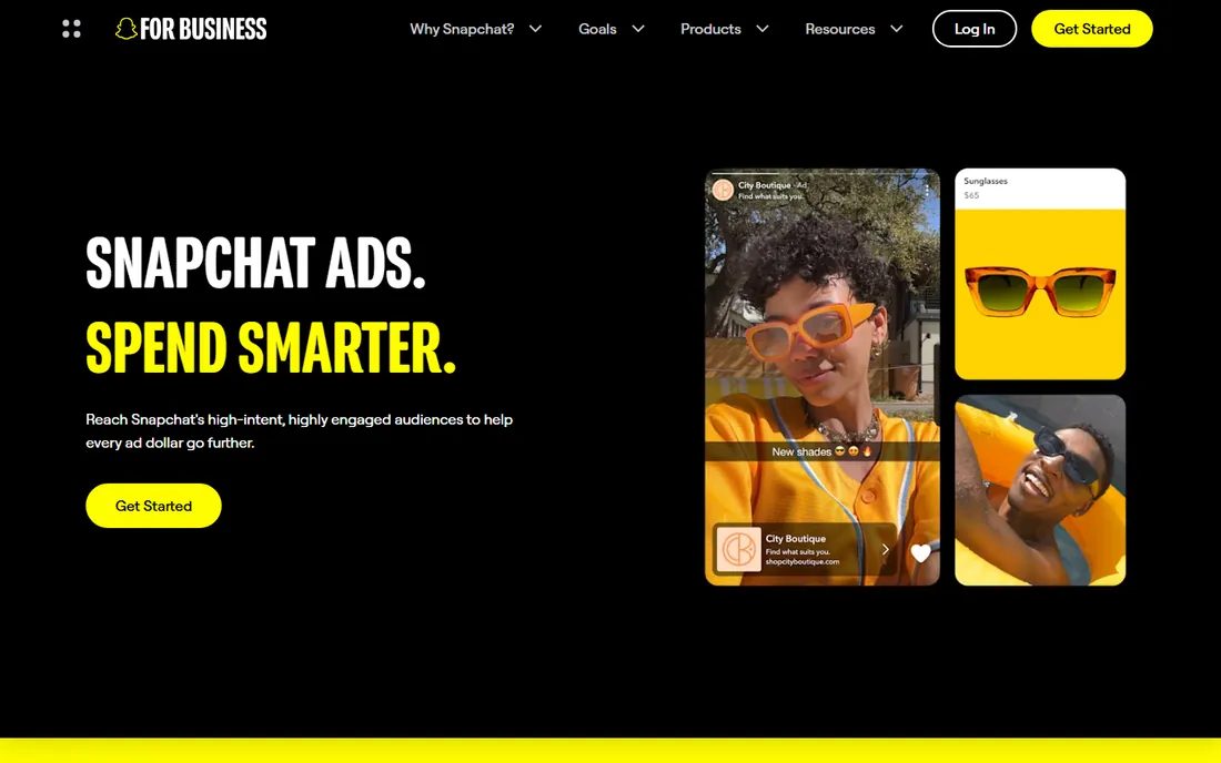 Snapchat Ads homepage