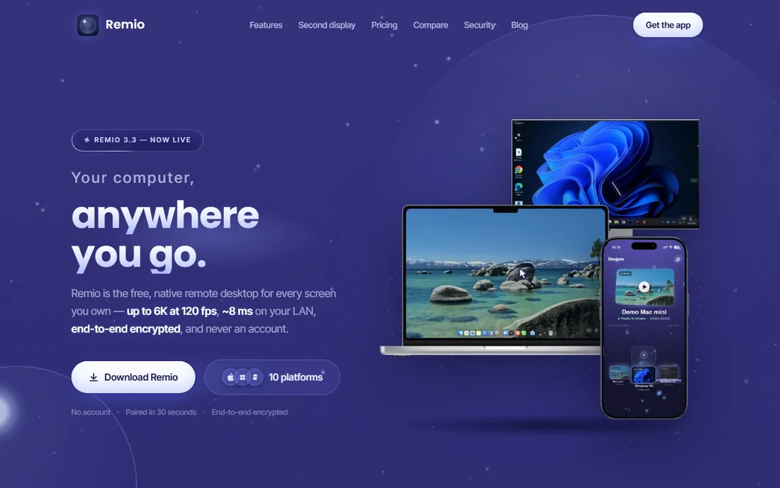 Remio homepage