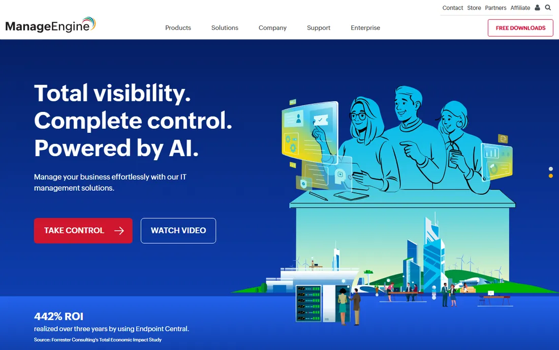ManageEngine Endpoint Central homepage