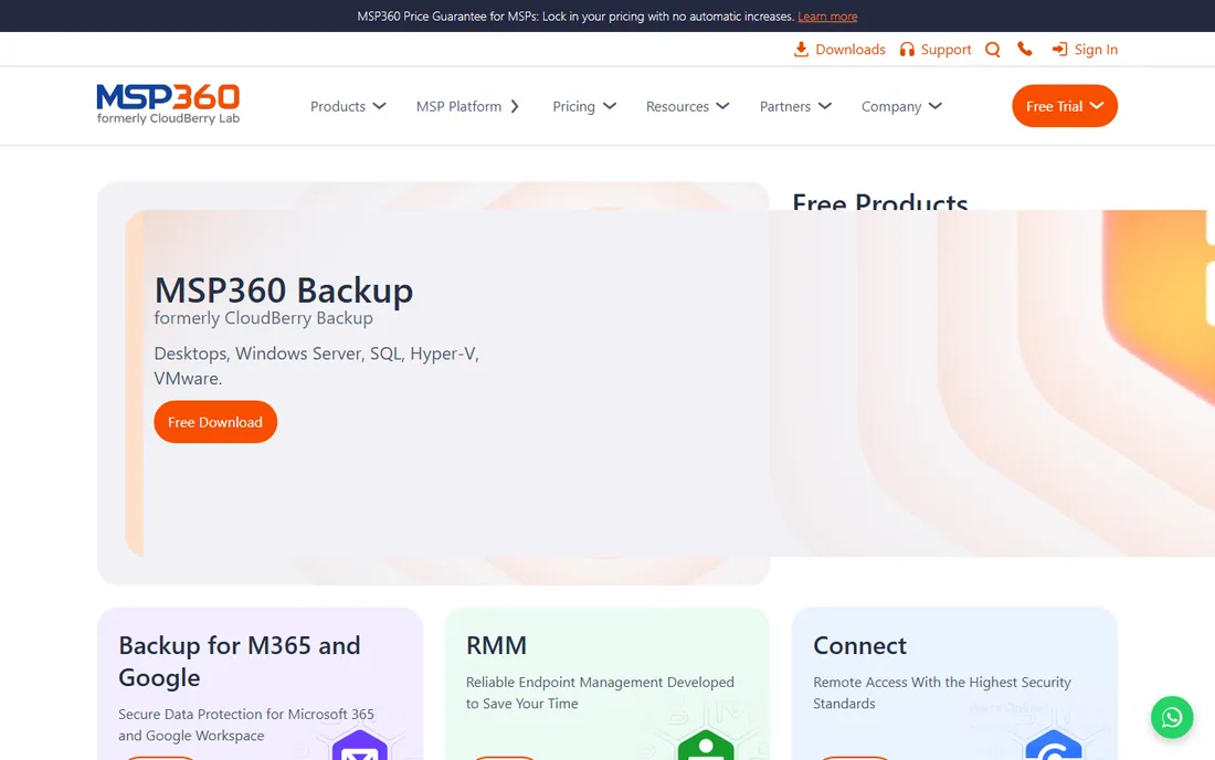 MSP360 homepage