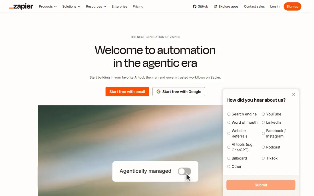 Zapier homepage