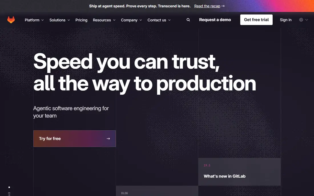 GitLab homepage