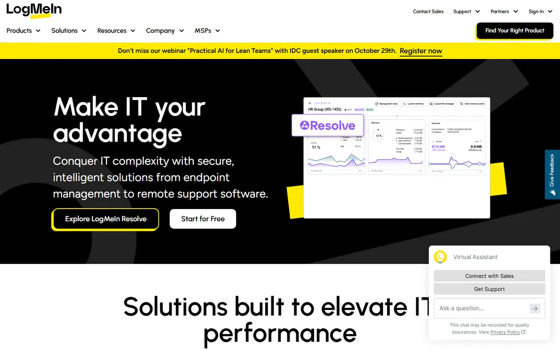 LogMeIn Pro homepage