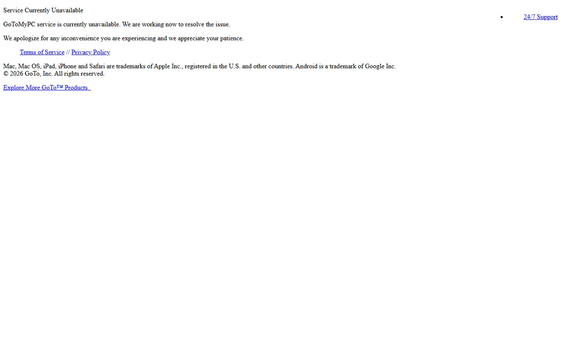 GoToMyPC homepage