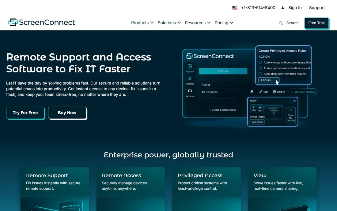 ScreenConnect homepage