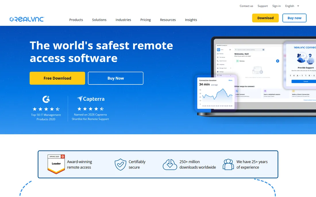 RealVNC homepage