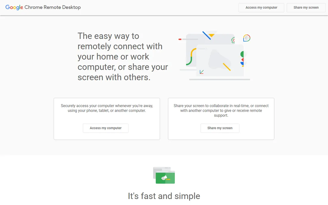 Chrome Remote Desktop homepage
