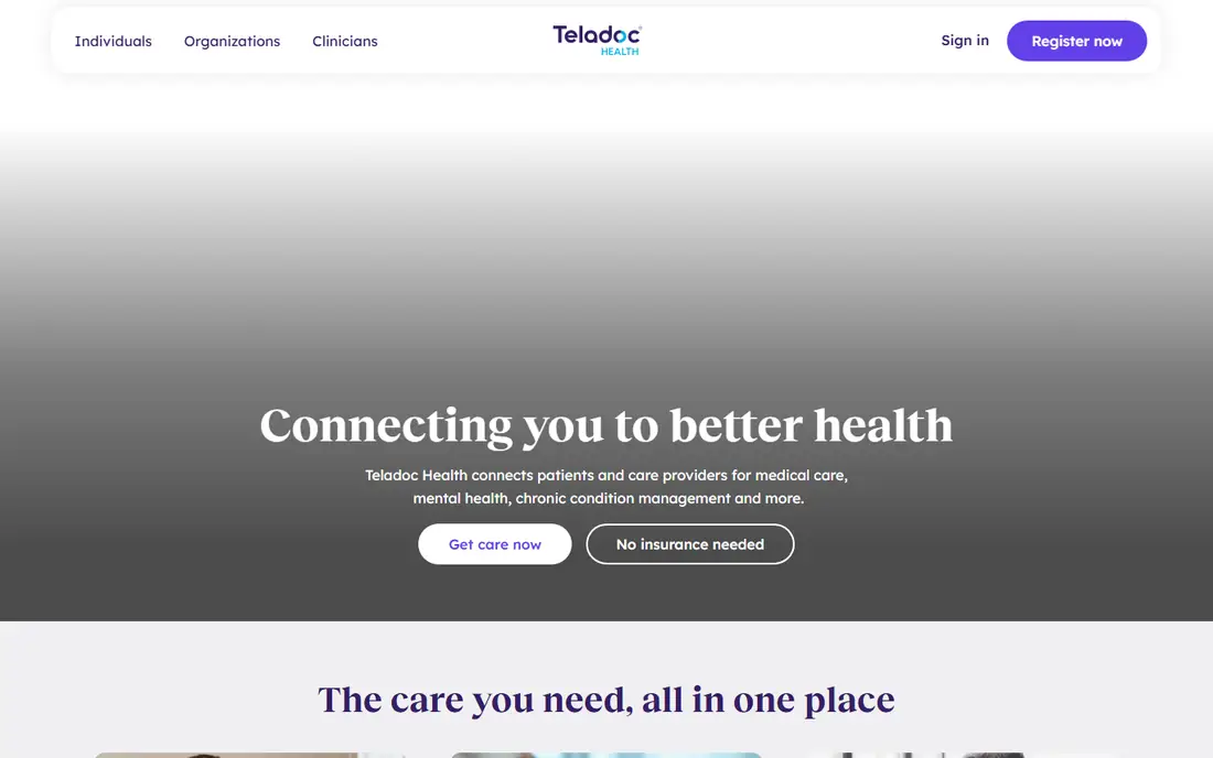 Teladoc Health homepage