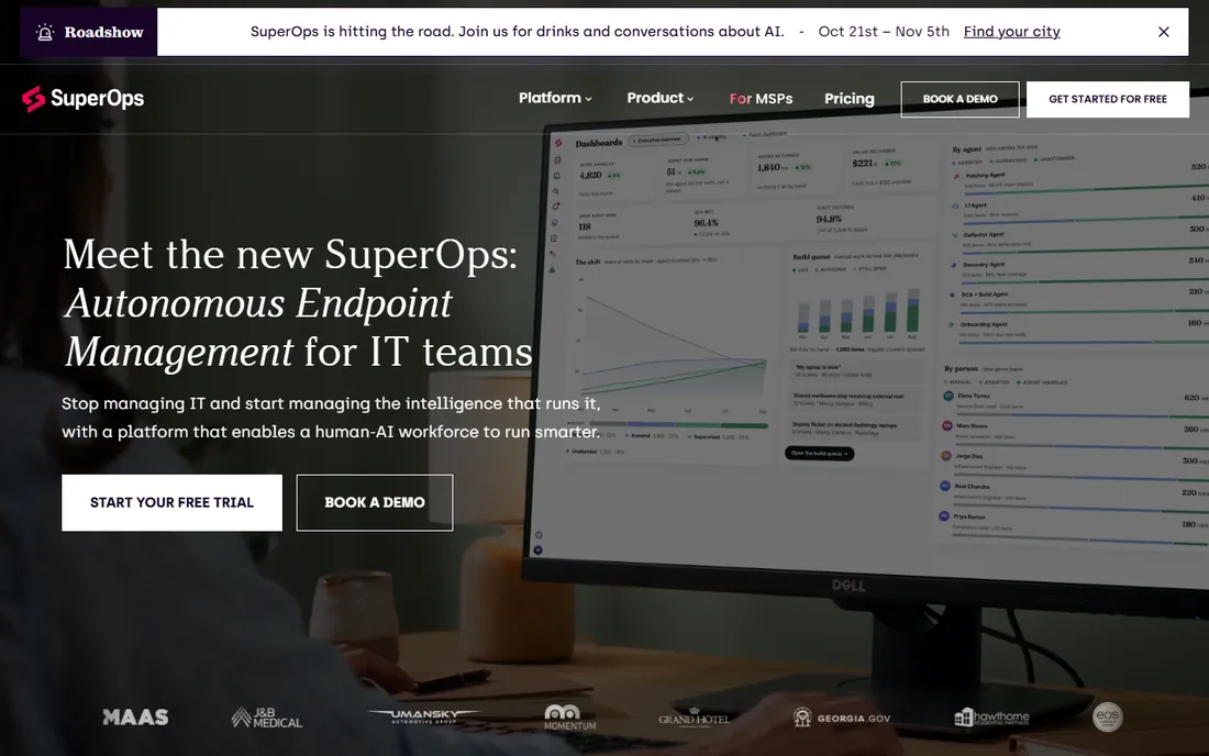 SuperOps homepage
