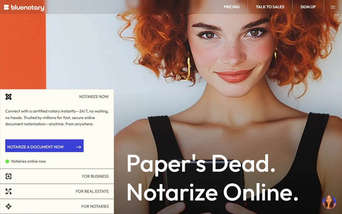 BlueNotary homepage