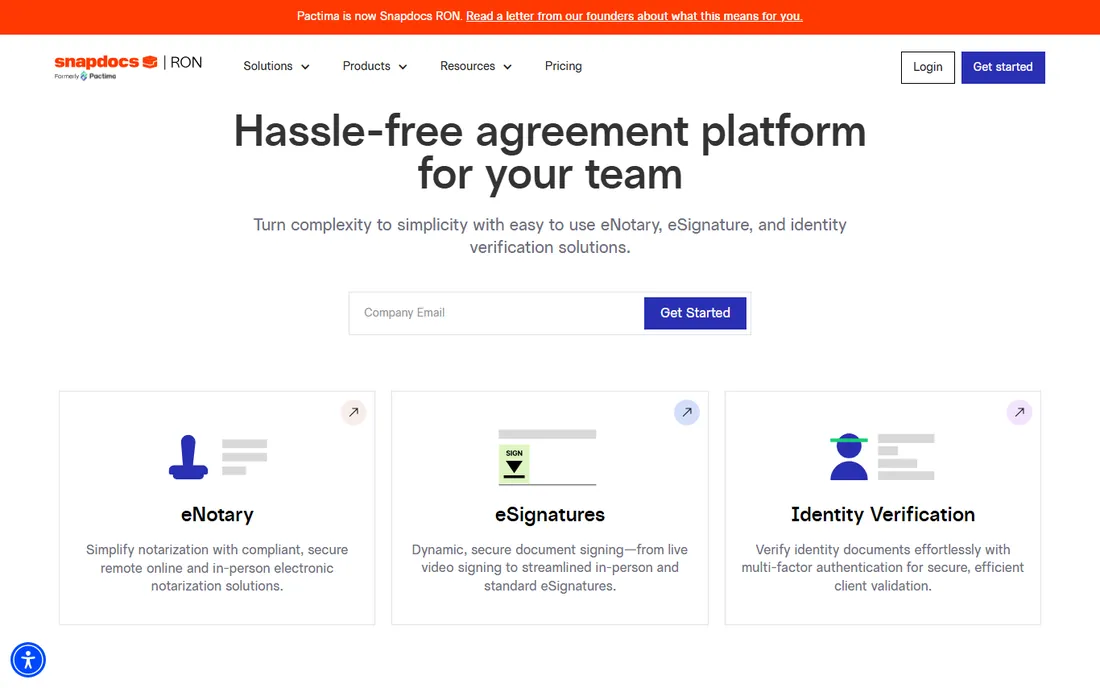 Pactima homepage