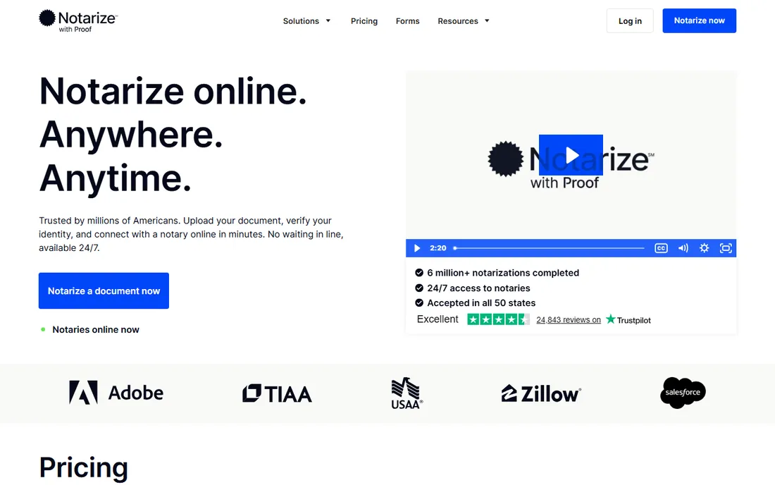 Proof homepage
