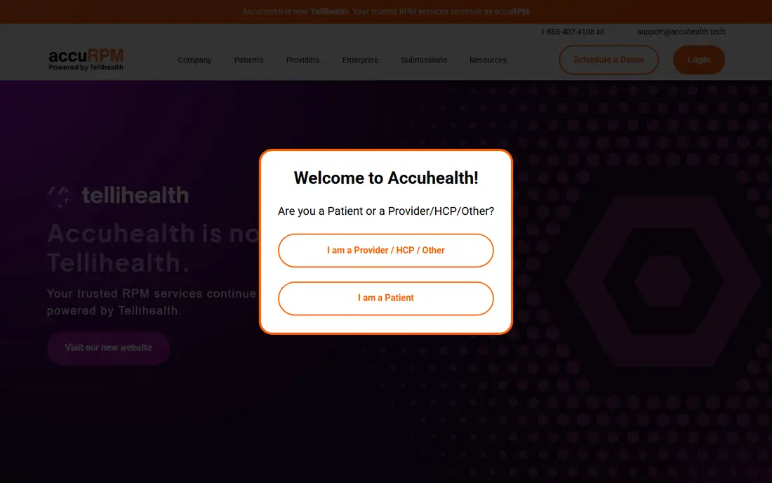 Accuhealth homepage