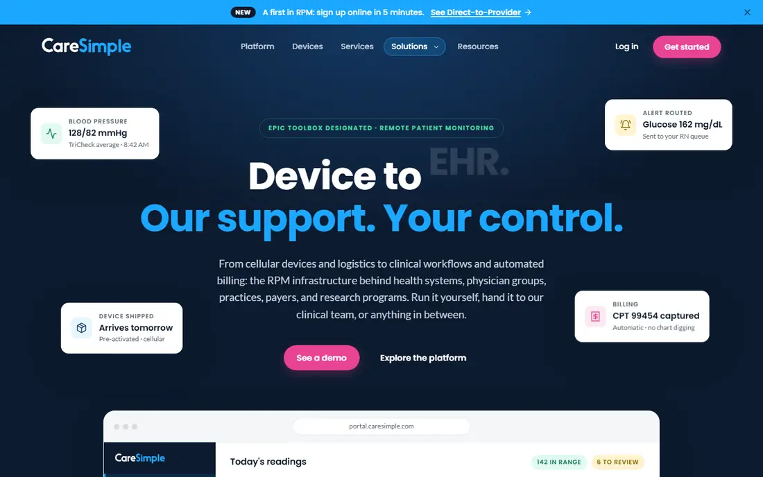 CareSimple homepage