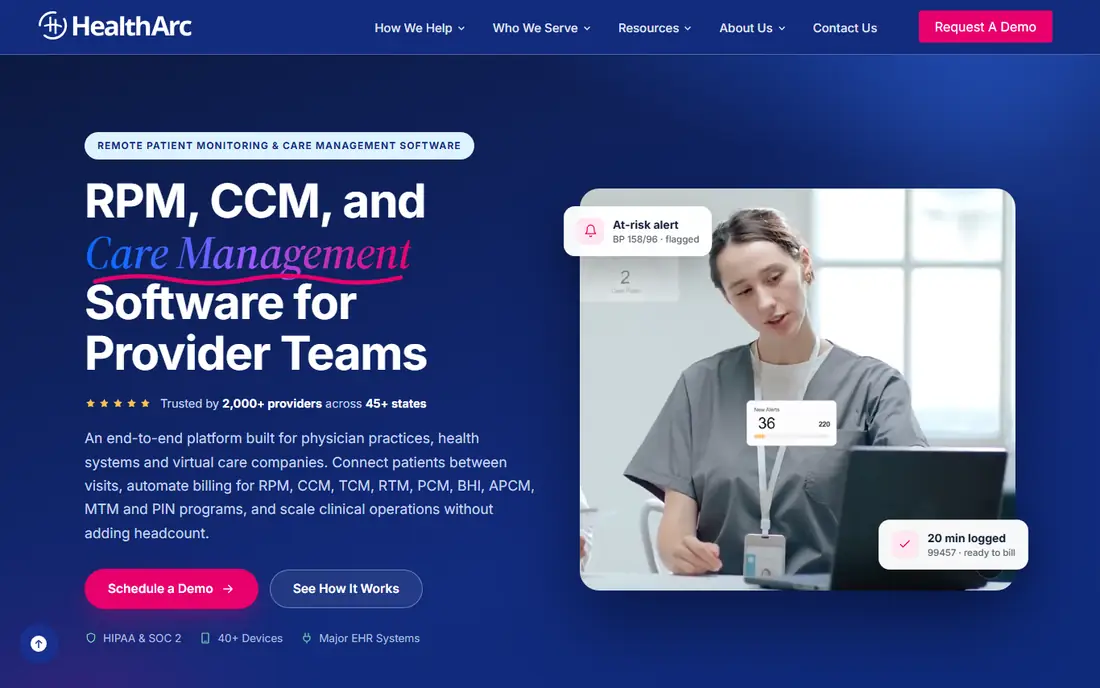 HealthArc homepage