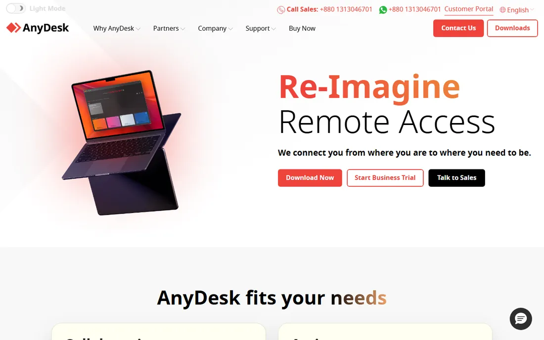 AnyDesk homepage