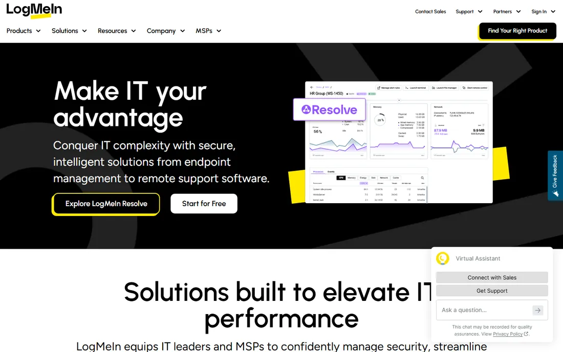 LogMeIn Pro homepage