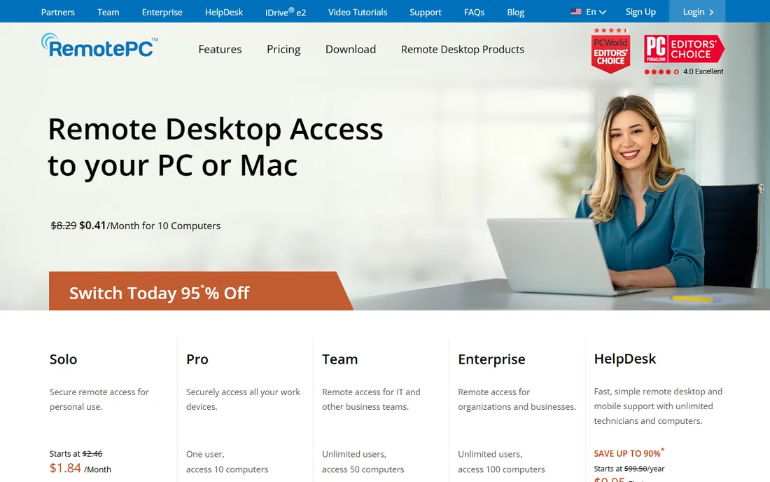 RemotePC homepage
