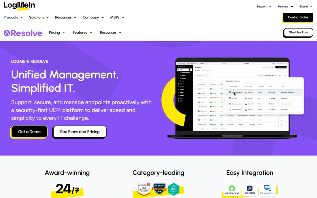 GoTo Resolve homepage