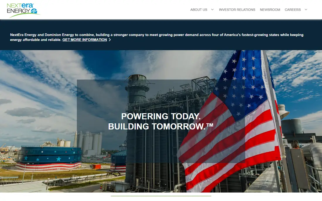 NextEra Energy homepage