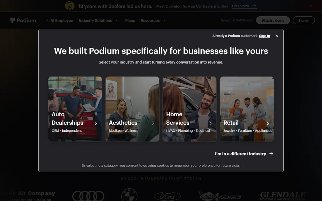 Podium homepage