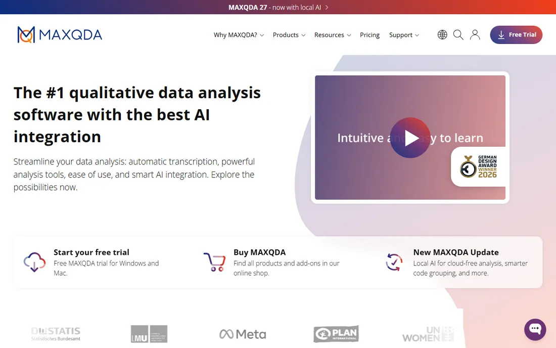 MAXQDA homepage