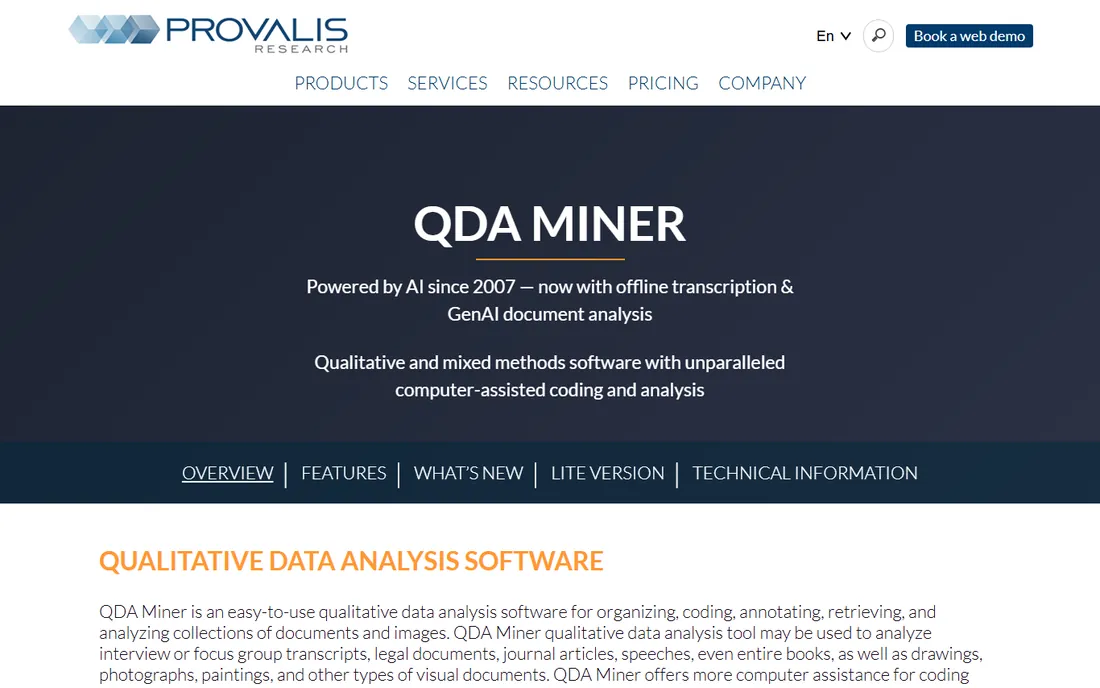 QDA Miner homepage