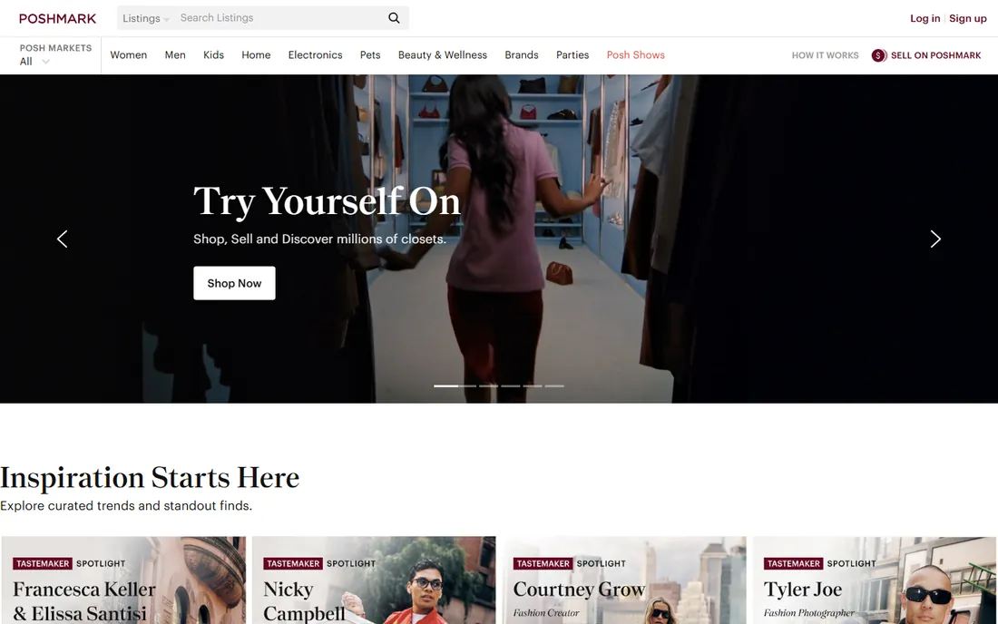Poshmark homepage