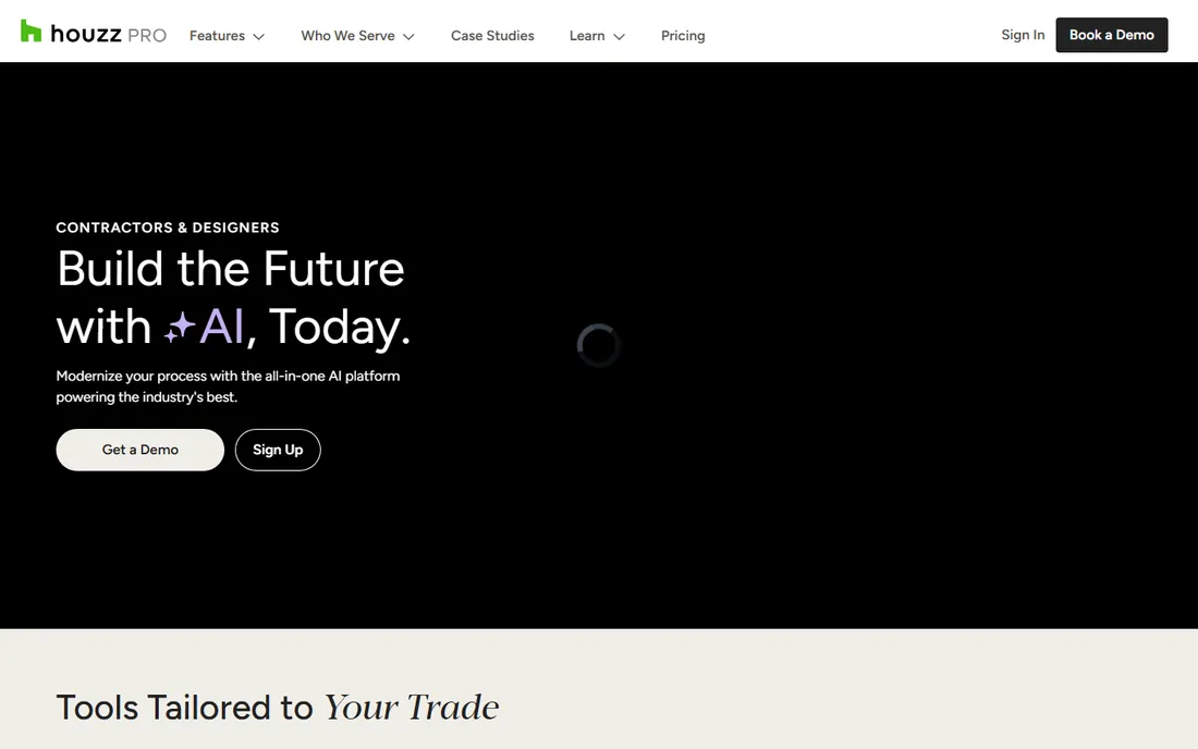 Houzz Pro homepage